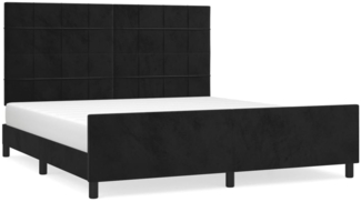 vidaXL Bettgestell mit Kopfteil Schwarz 180x200 cm Samt 3125771
