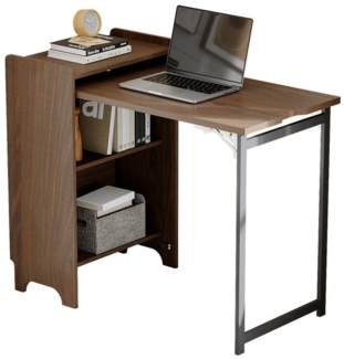 FUFU&GAGA Schreibtisch Schreibtisch, Klappschreibtisch, MDF, Walnussfarbe, 30–99×53×82 cm