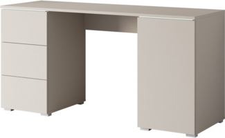 INOSIGN Schreibtisch Vera (1-St), Bürotisch mit LED, Push-to-Open, 3 Schubladen & Stauraum