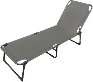 Luxus Campingliege Sonnenliege Gartenliege grau L188xB57xH30cm