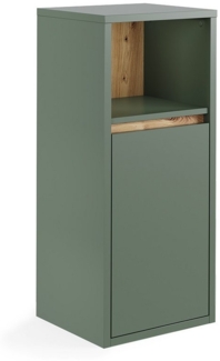 Midischrank Viola Grün/Artisan 33 x 80 cm mit Tür und offenem Regal Vicco