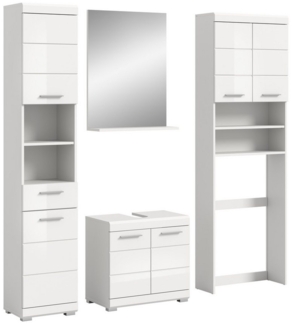INOSIGN Badmöbel-Set Siena, 4 teilig, bestehend aus:, (Set), Hochschrank, WBU, Badspiegel, Waschmaschinenumbauschrank