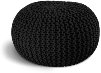 ELYFLAIR Pouf ELYFLAIR® Handgestrickter Pouf aus 100% recyceltem Material, Handgefertigt, 100% recycelte Baumwolle