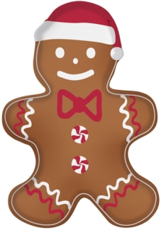 EasyLife Servierteller Gingerbread, Porzellan, Spülmaschinengeeignet, Mehrfarbig, Motiv: Lebkuchenmann