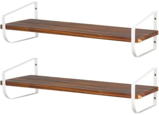 Wandregal Hängeregal Schweberegal langes Holzregal mDesign 2er Set mattweiß