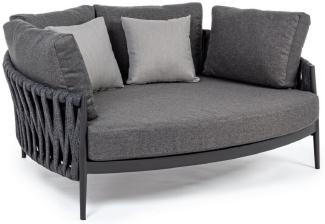 Casa Padrino Luxus Garten Liegesofa mit Kissen Anthrazit 165 x 146 x H. 86 cm - Wetterbeständiges Garten & Terrassen Sofa - Garten & Terrassen Möbel - Luxus Qualität