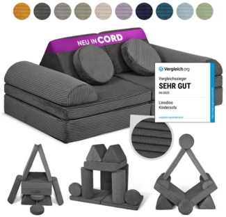 Linodino Kindersofa Spielsofa I Schaumstoff Stapelsteine für Kinder I Kindercouch, 3 Jahre Garantie