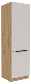 Küchen Hochschrank 60 cm SOLANO Kaschmir beige + Eiche Artisan matt Küchenzeile Küchenblock Küche