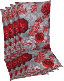 GO-DE Hochlehnerauflage, (Set, 4 Auflagen), grau