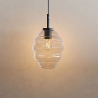 s.luce Echos Galerie-Pendelleuchte Aufhängung 500cm Schwarz Klar Ø 18cm