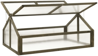 vidaXL Gewächshaus Grau 114x80x50 cm Tannenholz 316416