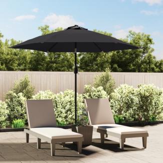 vidaXL Sonnenschirm mit LED-Leuchten und Stahlmast 300 cm Schwarz 47134