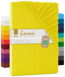 Lavea Spannbettlaken Maya, in Gr. 60x140, 90x200, 120x200, 140x200, 180x200 oder 200x220 cm, 100% Baumwolle, Gummizug: rundum, (1 Stück), Jersey Spannbetttuch für Topper, Boxspring- und Wasserbetten