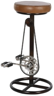 Home ESPRIT Hocker, Braun, Schwarz, Silber, Eisen, 41 x 42 x 74 cm