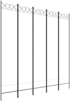 vidaXL 5-tlg. Paravent Weiß 200x200 cm Stoff 350154