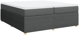 vidaXL Boxspringbett mit Matratze Dunkelgrau 200x200 cm Stoff 3285596