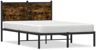 vidaXL Metallbett ohne Matratze Räuchereiche 120x200 cm 4007665