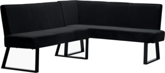OTTO home Eckbank Gladiole, (Sitzbank, Esszimmerbank, Bank), mit Taschenfederkern, schwarzes Metallgestell, Breite 190 cm