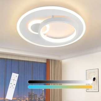 ZMH LED Deckenleuchte mit Fernbedienung Modern Design Wohnzimmerlampe, LED fest integriert, Tageslichtweiß, 33W