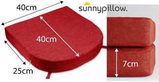 sunnypillow Stuhlkissen 2er Set Stuhlkissen 40 x 40 cm, zylindrische Form, "HAVANA", Rot