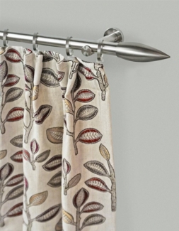 GARESA Gardinenstange CARTOUCHE, 1-läufig, Wunschmaßlänge, mit Bohren, verschraubt, Metall, Vorhanggarnitur, verlängerbar, Wandmontage, edelstahl optik