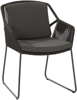 ACCOR Dining Sessel, Rope in Anthrazit, Edelstahlgestell in Anthrazit pulverbeschichtet