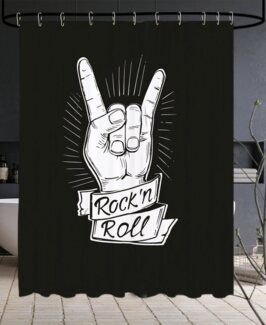Sanilo Duschvorhang Rock ’n’ Roll 180x200 cm, 100% wasserdicht, Anti-Schimmel-Effekt, hochwertige Qualität