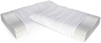 Dmora Set mit 2 Kopfkissen Origano, Bettkissen, Ergonomisches Produkt, Schlafzimmerkissen, Made in Italy, 70x41 h12 cm, Weiß