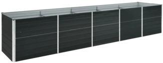 vidaXL Garten-Hochbeet Verzinkter Stahl 400x80x77 cm Anthrazit 47063