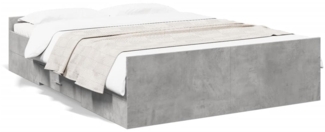 vidaXL Bettgestell mit Schubladen Betongrau 120x200 cm Holzwerkstoff 3280303