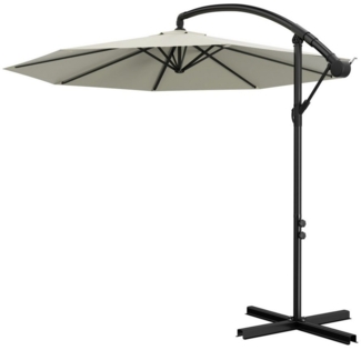 AUFUN Sonnenschirm Balkonschirm mit kurbel/Solar LED, mit Ständer
