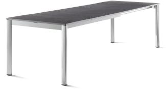 Sieger 3980-50 Exclusiv-Ausziehtisch mit Vivodur® Dekorplatte, Aluminium Graphit 95 x 75 x 165/225/285 cm