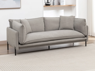 Vente-unique - Sofa 3-Sitzer - Stoff - Grau - CORFINO