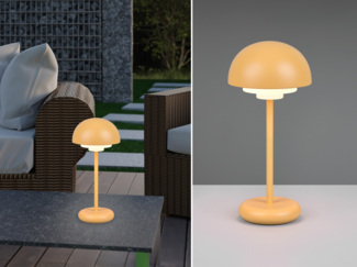 Trio 'Elliot' LED-Akku-Tischleuchte 3 Stufen dimmbar, Kunststoff gelb, Ø 13,5cm x Höhe 30cm
