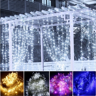 LETGOSPT LED-Lichterkette 200/500LEDs Lichterkette Außen mit 8 Modi Weihnachtslichter mit Timer, LED Lichterkette Outdoor Hängend Weihnachtsdekoration