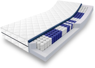 7 Zonen Taschenfederkernmatratze Sleezzz Superior 100x200 cm, Höhe 17 cm, Härtegrad H2/H3