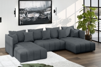 AX LIVING Mersino Ecksofa mit Bettkasten 353 cm grau Big Couch