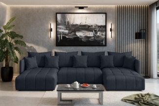AX LIVING Mersino Ecksofa mit Bettkasten 353 cm grau Big Couch