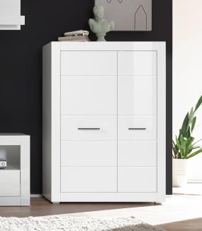 Highboard Anrichte Kommode Bianco 100cm weiß Hochglanz