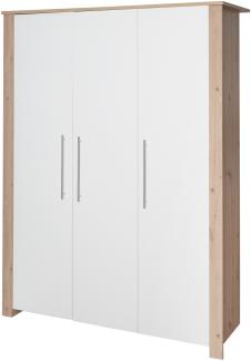 roba Kinderkleiderschrank 3-türig Malo - Schrank für Baby- & Kinderzimmer - Holz weiß lackiert / Holzdekor Artisan Eiche