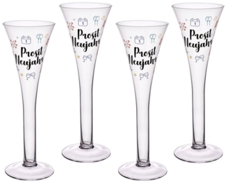 4er Set Sektglas "Prosit Neujahr" 260 ml