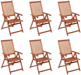 vidaXL Klappbare Gartenstühle 6 Stk. Massivholz Akazie 3065516