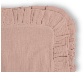 hutch&putch Kissenbezug Musselin Kopfkissenbezug mit Rüschen - 100% Bio Baumwolle -Kissenhülle, (1 Stück), Ideale Ergänzung zur Musselin Bettwäsche - atmungsaktives Material