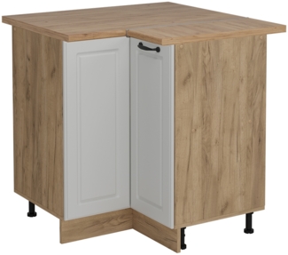 Eckunterschrank R-Line Weiß Landhaus 75.6 cm , AP Eiche Vicco