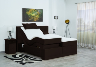 Meisterbetten Boxspringbett Lapi 180x220 in VS-Dunkel Braun, Matratzenbezug Nano, Ergoflex-Topper