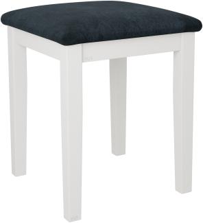 Hocker T3, Schemel bis 120 kg, aus Buchenholz, 36x36x47 cm (Stoff: Zetta 300, Holzfarbe: Weiß)