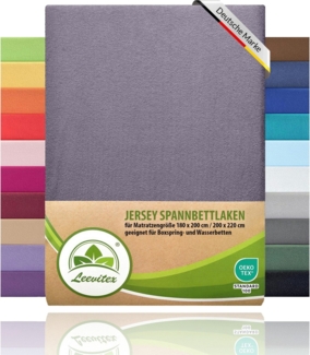 leevitex® Spannbettlaken Boxspringbett & Wasserbett Spannbettlaken 150 g/m², Gummizug: rundum, Mako-Baumwolle, ÖkoTex, 180x200 – 200x220 cm + 40 cm Steg