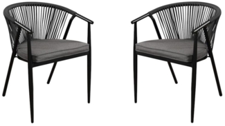 Vente-unique - Gartensessel 2er-Set stapelbar - Aluminium - PORTOFINO von MYLIA