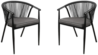 Vente-unique - Gartensessel 2er-Set stapelbar - Aluminium - PORTOFINO von MYLIA