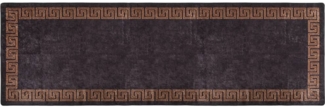 vidaXL Teppich Waschbar 80x300 cm Schwarz und Golden Rutschfest 337929